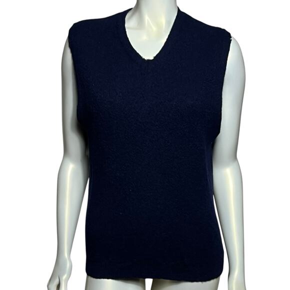 Daniel Cremieux Collection 100% Alpaca Navy Sweater Vest Medium Made in Peru - Picture 1 of 7